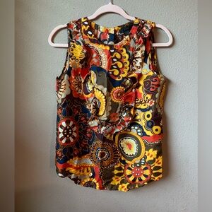 J.Crew sleeveless patterned blouse. Size 2.
